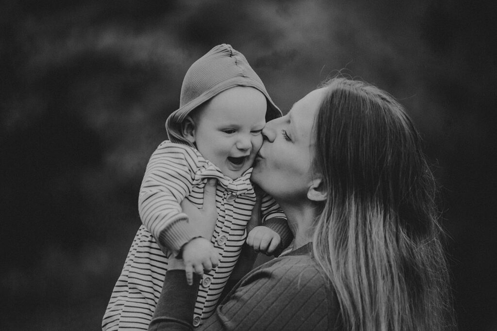 Beautiful mom loving her baby