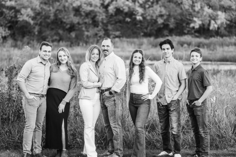 Fall family photo taken near the nature trail in downtown Frankfort IL.