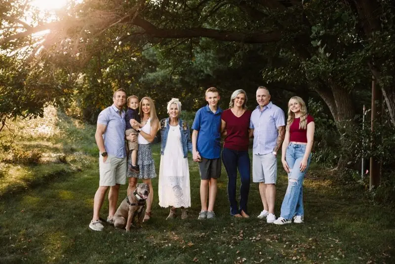 A beautiful extended family together for photos